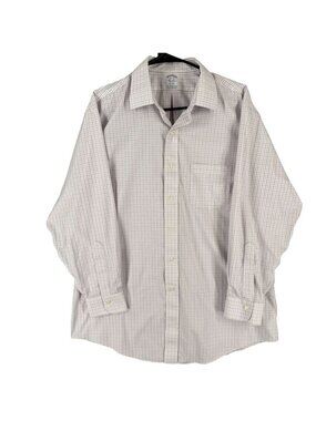 Brooks Brothers Mens Button-Down Long Sleeve Shirt 16 1/2 104B Cotton/Spandex Wh